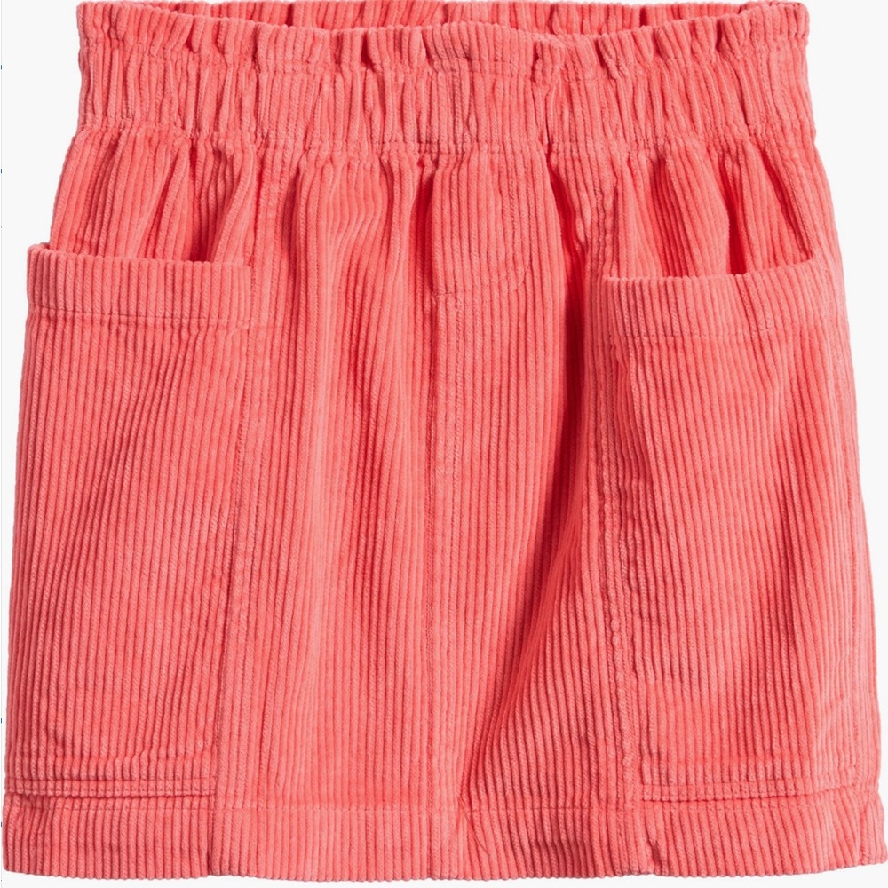 NEW! Paperbag Coral Corduroy Skirt with Pockets NWT